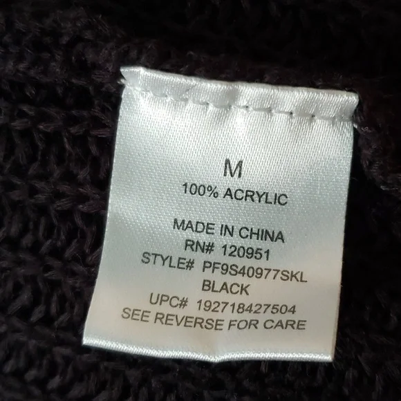 POINTELLE OPEN FRONT CARDIGAN WITH POCKETS Black - Picture 7 of 7